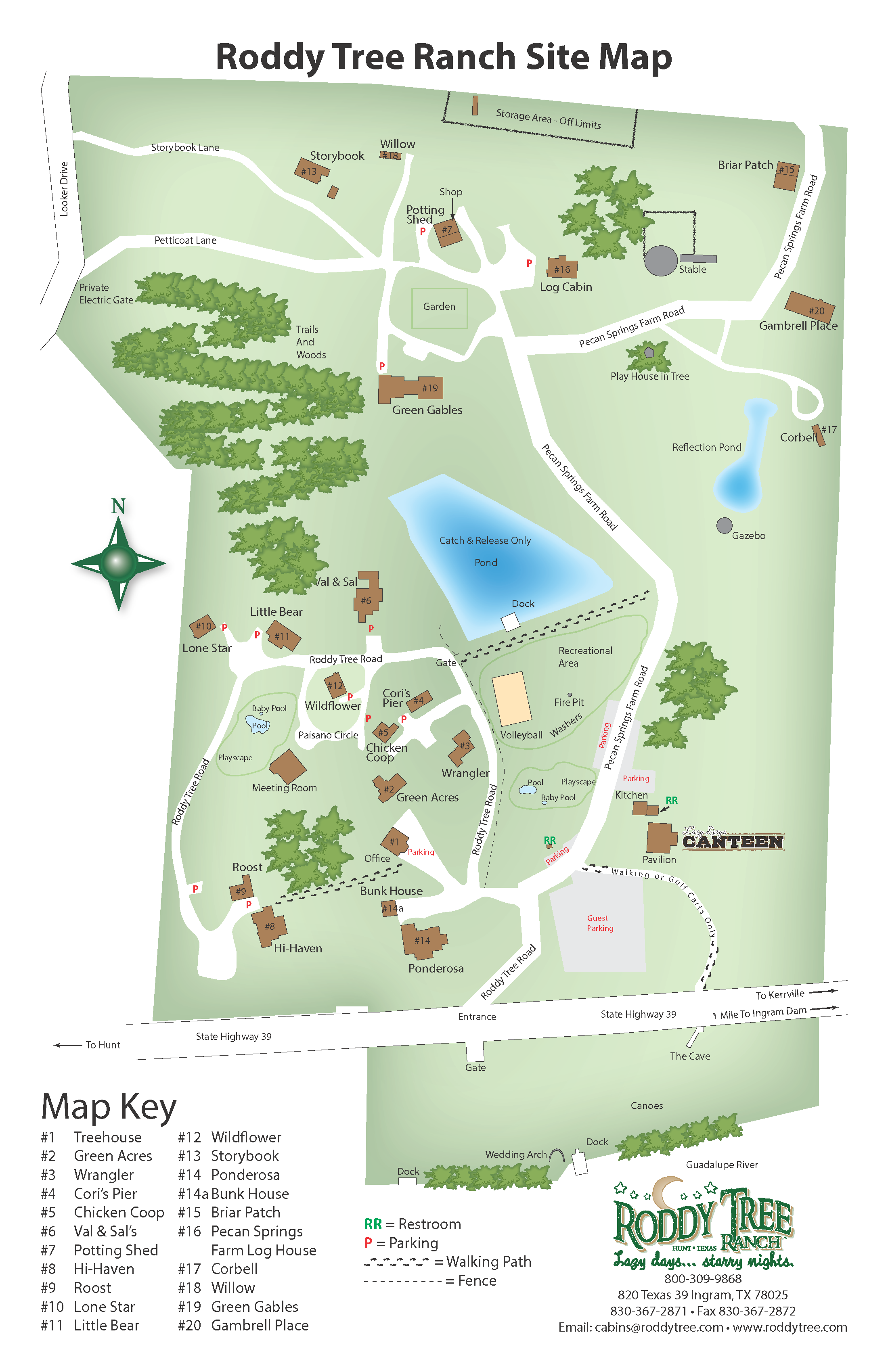 Roddy Tree Ranch Site Map